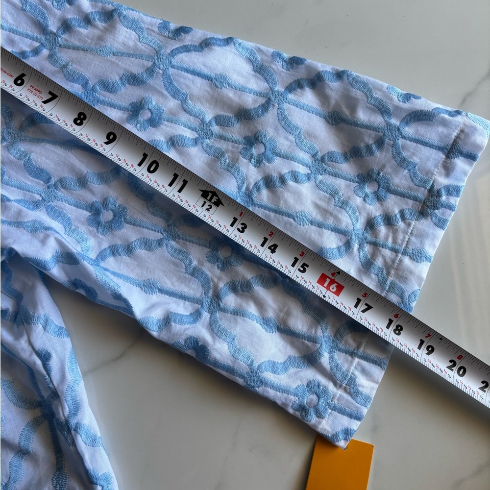 NWT Ruby Rd Plus Size 2X Blue White Embroidered V… - image 4